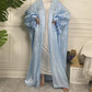 Islamic Muslim Silk Feeling Satin Open Cardigan Abaya Dress