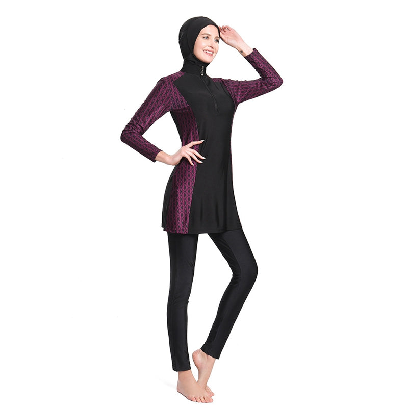 Muslim Women Swimwear Brukinis Printed Swimsuit