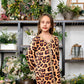 Eid Muslim Girl Leopard Printed Kaftan Dress