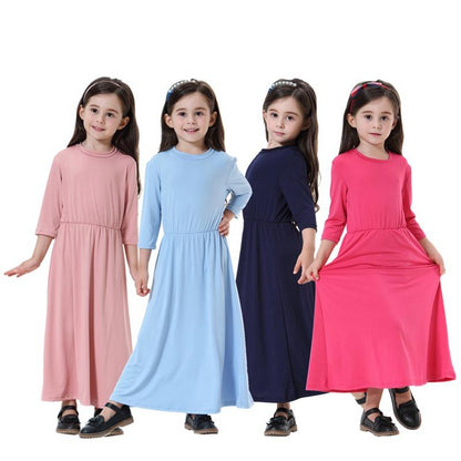 Young Girls Abaya Muslim Clothing Kids School Wear