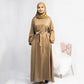 Middle East Turkish Dubai Muslim Women Satin Abaya Dress With Hijab Scarf