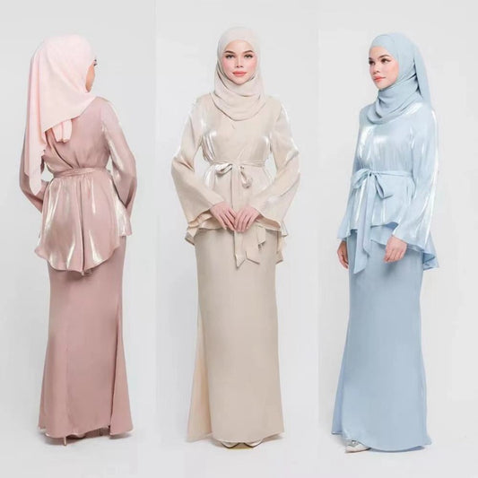 Muslim Women Gleam Cloth Skirt Suits