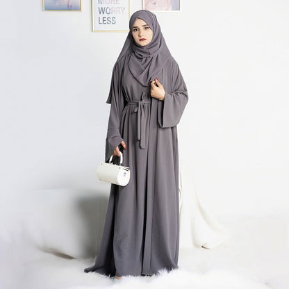 12 Color Options 2 Pieces Set Abaya Dress Muslim Women Clothing Suit With Out Abaya And Inner Dress