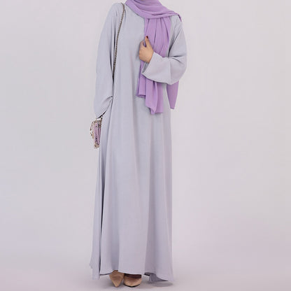 16 Color Options Cotton Blended Abaya Dress For Muslim Women Arab Tukish Dubal Middle East