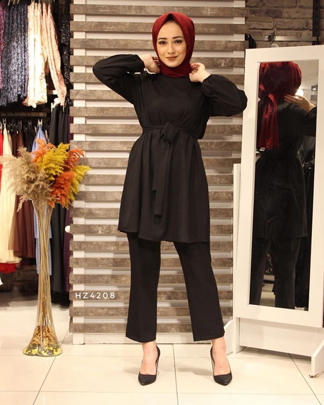 Long Sleeve Tops And Long Pants Set For Muslim Women