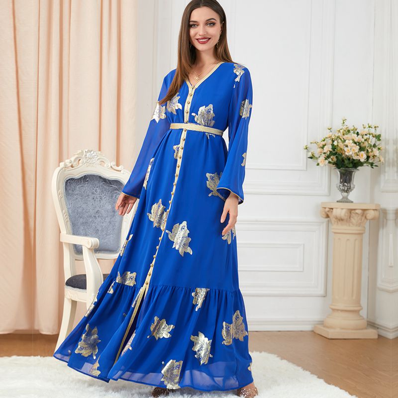 Eid Middle East Arab Women Chiffon Caftan Kaftan Dress For Evening Party And Wedding