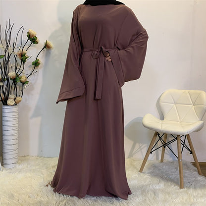 14 Color Options Nida Solid Color Abaya Dress For Muslim Women