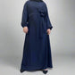 14 Color Options Elasticized Cuff Nida Abaya Dress With Pocket