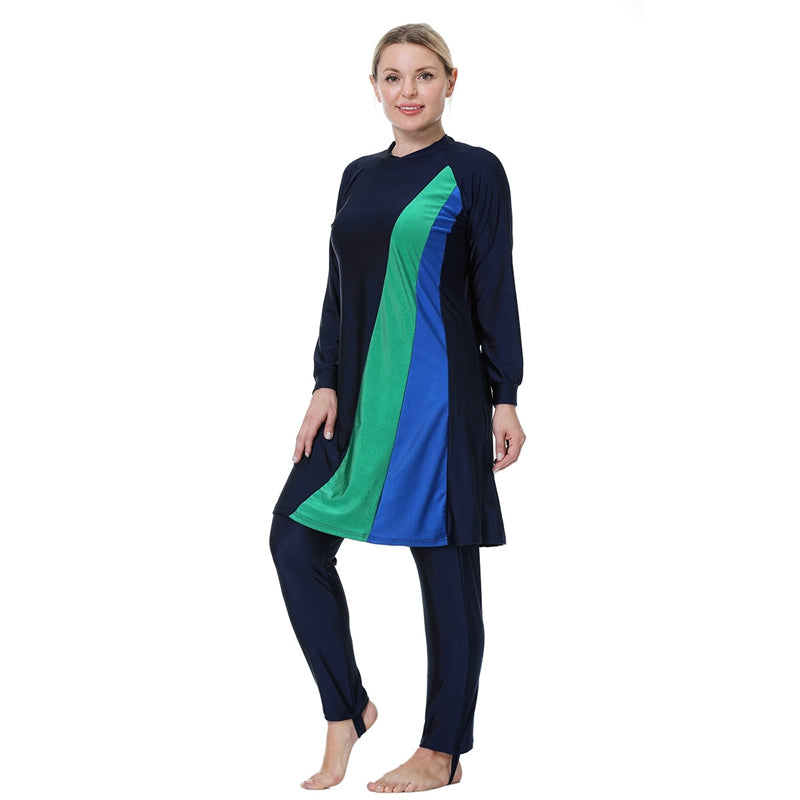 muslim swim dress 3XL-8XL Plus Size 3 Pieces Set Muslim Women Burkinis Swimwear Islamic Swimsuit