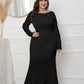 Plus Size Hollow-Out Lace Fishtail Women Evening Formal Dress