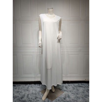 Evening Party Abaya Kaftan Dress 2 Pieces Set With Inner Sleeveless Dress