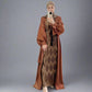 2 Pieces Set Gleam Open Cardigan Abaya With Pleasted Inner Abaya Dress