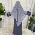 15 Color Options 3 Layer Chiffon Long Khimar For Arab Women