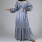 Muslim Women Fashion Satin Printed Abaya Dress With Pocket