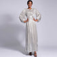 Puff Sleeve Shiny Abaya Dress For Muslim Women