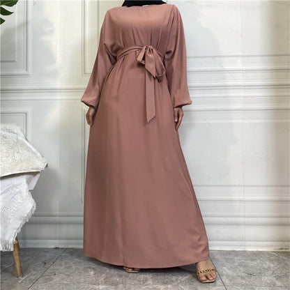 14 Color Options Elasticized Cuff Nida Abaya Dress With Pocket