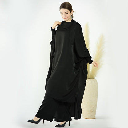 Muslim Women Nida Loose Pant Suits With Jilbab Tops Robes