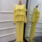Islamic Muslim Ladies Women 2 Pieces Set Ruffles Work Clothes Office Wear