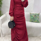 Muslim Women Silk Feeling Abaya Dress