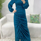 Muslim Women Silk Feeling Abaya Dress
