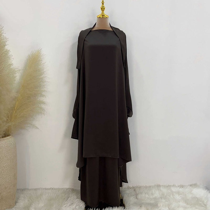 Muslim Women 2 Pieces Set Jilbab Skirt Suit With Tops Robe Jilbab And Skirt
