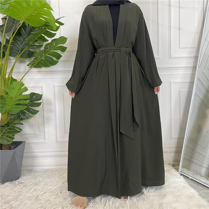 With Pockets 11 Color Options Kimono Cardigan Open Abaya Dress For Muslim Women