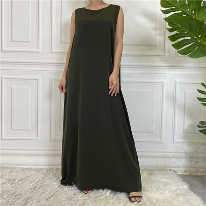 12 Color Options Muslim Women Nida Underdress Sleeveless Inner Slip Under Dress