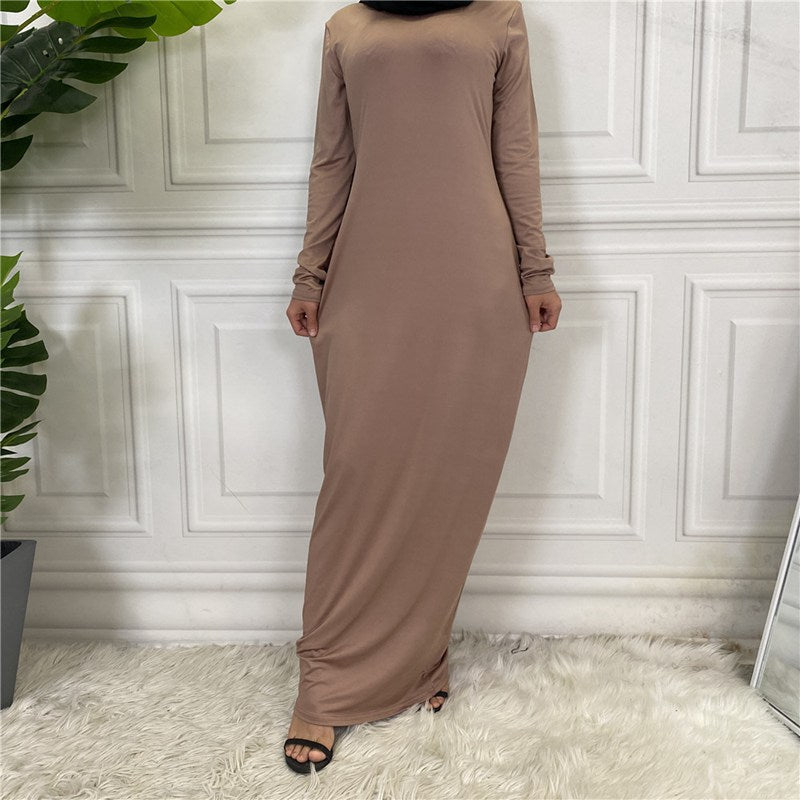 Muslim Women Micro Fiber Inner Abaya Dress
