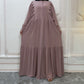 Muslim Women Chiffon Solid Color Abaya Dress