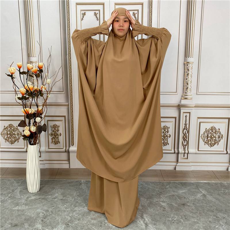 Nida 2 Pieces Set Overhead Jilbab Prayer Dress For Muslim Women
