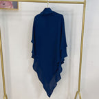 Muslim Women Cotton Blended Two Layers Long Khimar Overhead