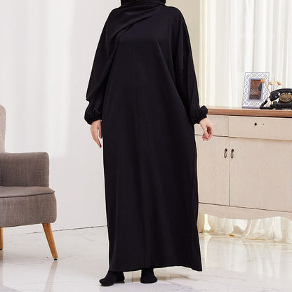 14 Color Options Wrinkle Abaya Dress With Pocket For Muslim Women