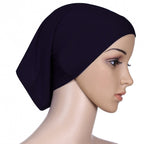 Muslim Women Mercerized Cotton Turban Hat Headwraps Hijab Caps