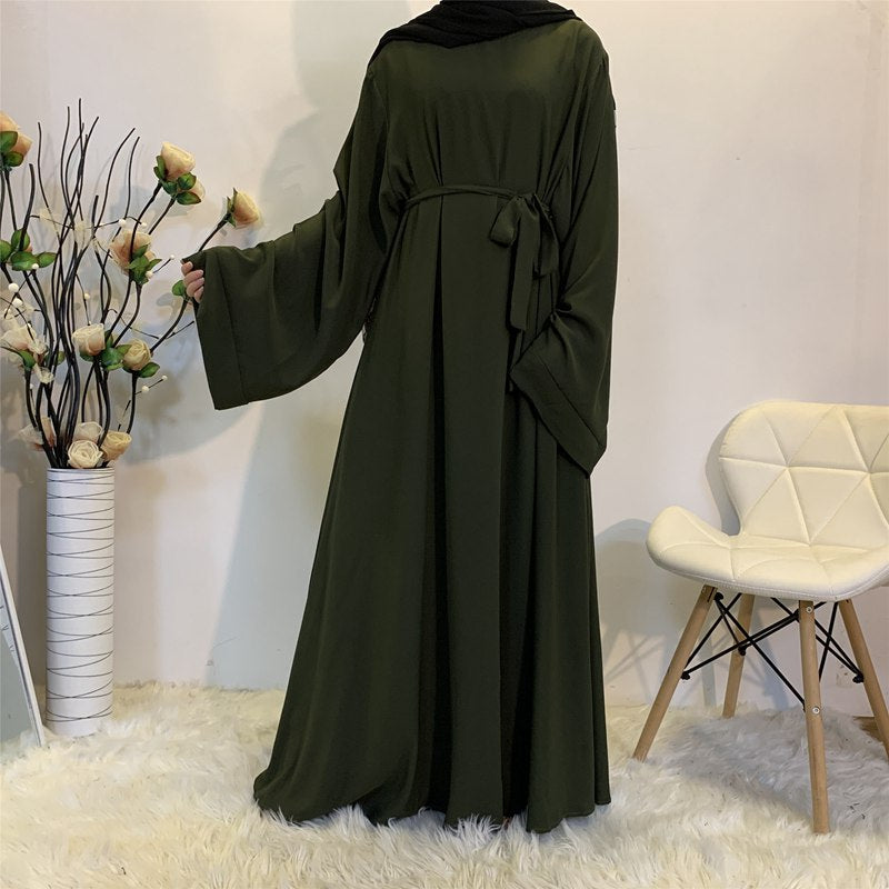14 Color Options Nida Solid Color Abaya Dress For Muslim Women