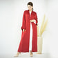 Muslim Women Cotton Blended Plain Open Abaya Dress