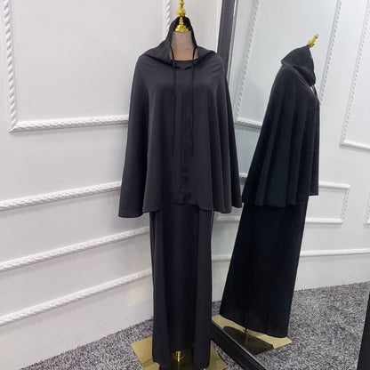 Muslim Women 2 Pieces Set Nida Jilbab With Tops Robe And Dress