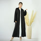 Muslim Women Cotton Blended Plain Open Abaya Dress