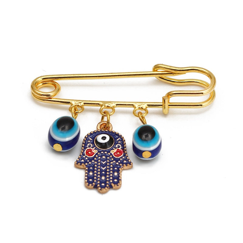 Turkish Evil Eye Brooch Pin Amulet for Women and Baby