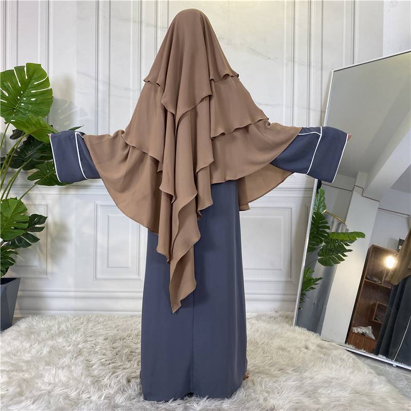 15 Color Options 3 Layer Chiffon Long Khima For Muslim Women