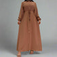 Muslim Button Up Abaya Dress With Stand Collar