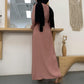 Muslim Button Up Abaya Dress With Stand Collar
