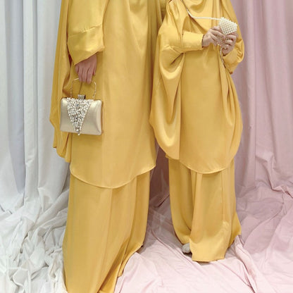 Muslim Women Prayer Dress Jilbab Robe Mother And Daughter Girl Matching Outfits