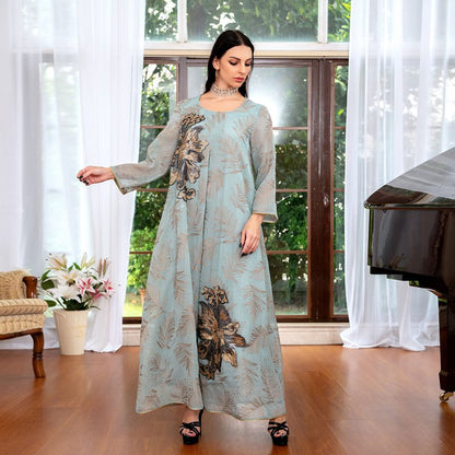 Fashion Elegant Evening Kaftan Dress With Sequin And Embroidery