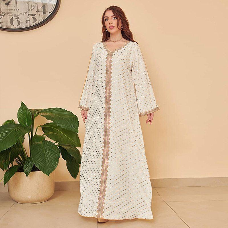 turkish embroidered dress Eid Dress 11 Color Options Middle East Turkish Moroccan Women Bronzing –  Urgarment