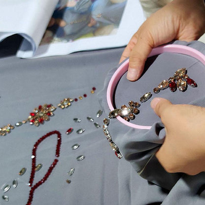 Middle East Luxury Hand-stitched Rhinestone Women Abaya Kaftan Dress Jalaba