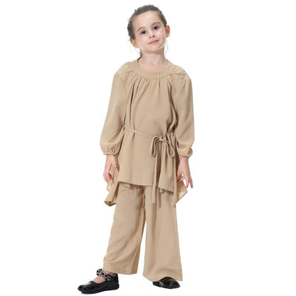 Muslim Girl Clothing Set Blouse Tops And Pants