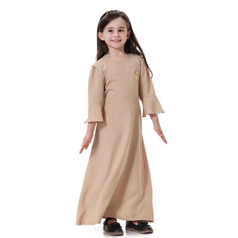 Fashion Simple Girls Abaya Dress Middle East Arab Kids Clothing Urgarment Fashion Simple Girls Abaya Dress Middle East Arab Kids Clothing Urgarment