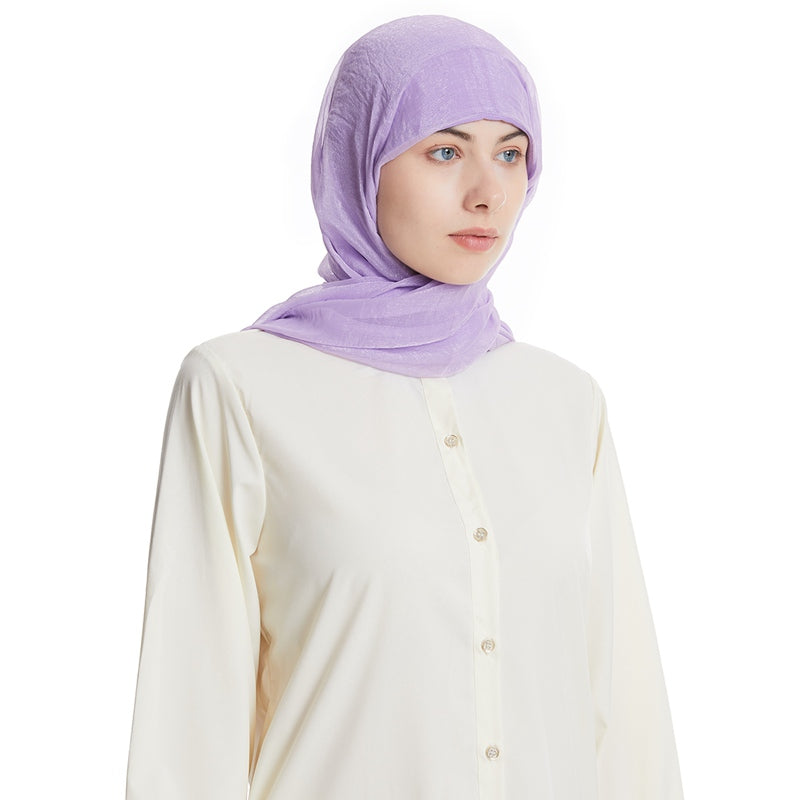 Muslim Women Chiffon Hijab Scarf Set With Modal Underscarf Cap
