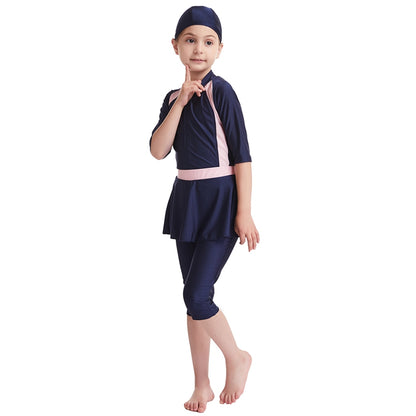 Muslim Girl Burkinis 3 Pieces Set Child Swimwear Swimsuit