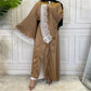 Muslim Fashion Embroidered Satin Plain Open Abaya Dress